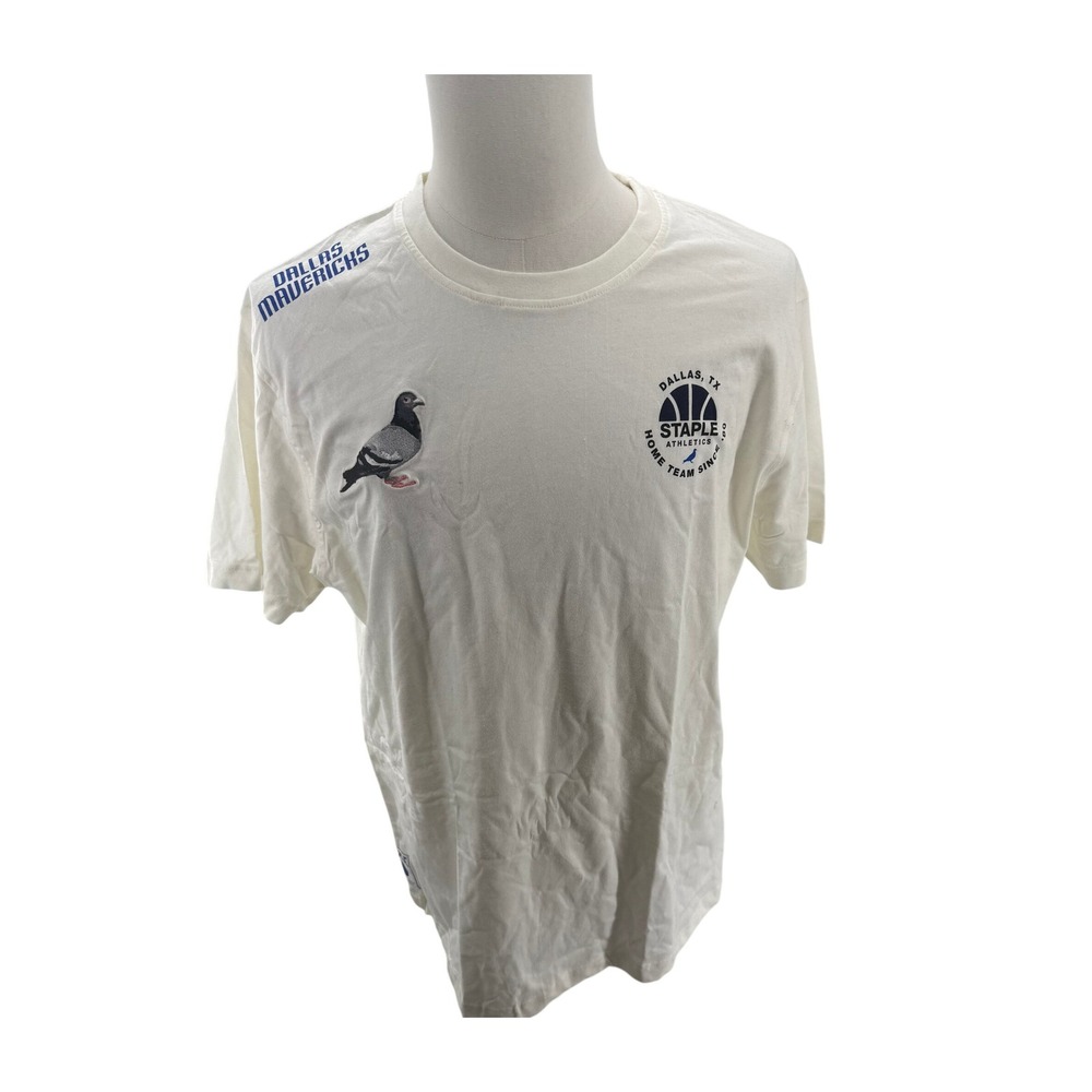 NBA Staple Dallas Mavericks Licensed Ivory‎ Tee Shirt Mens Size Large NEW